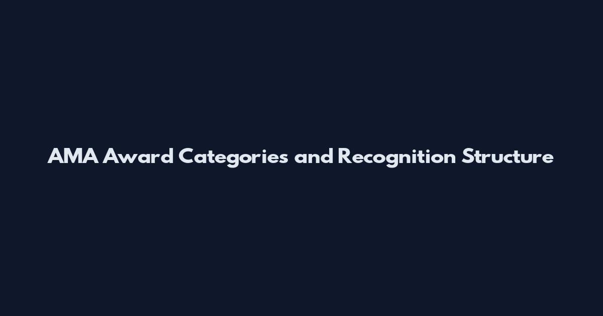 AMA Award Categories and Recognition Structure