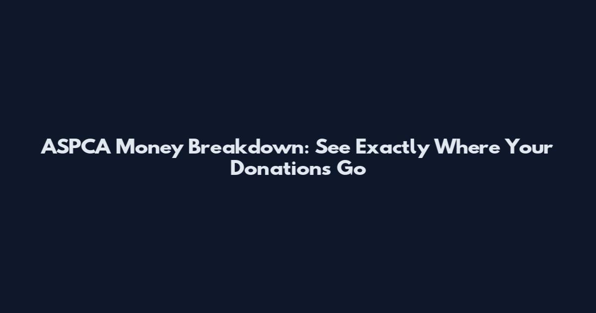 ASPCA Money Breakdown: See Exactly Where Your Donations Go