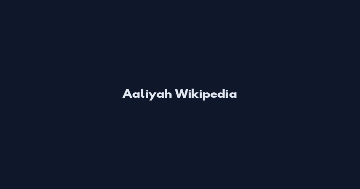 Aaliyah Wikipedia