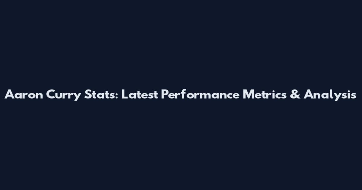 Aaron Curry Stats: Latest Performance Metrics & Analysis