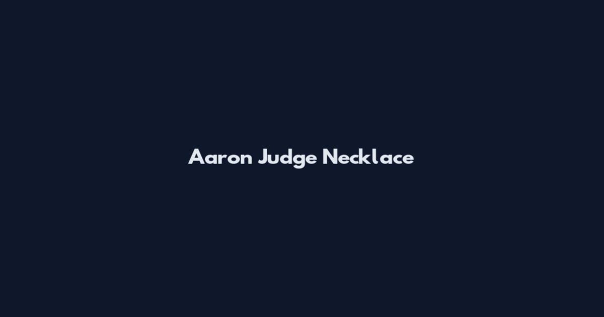 Aaron Judge Necklace