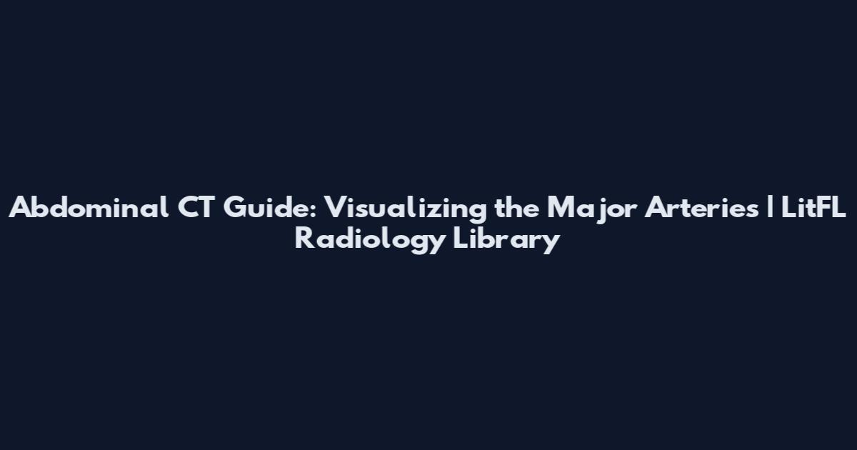 Abdominal CT Guide: Visualizing the Major Arteries | LitFL Radiology Library