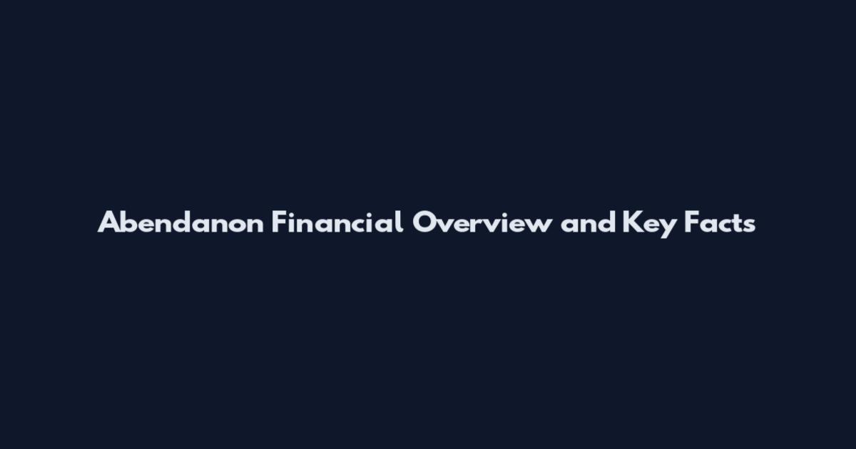 Abendanon Financial Overview and Key Facts