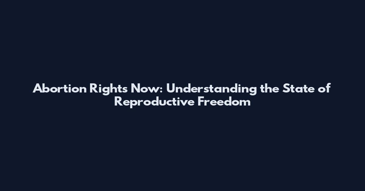 Abortion Rights Now: Understanding the State of Reproductive Freedom