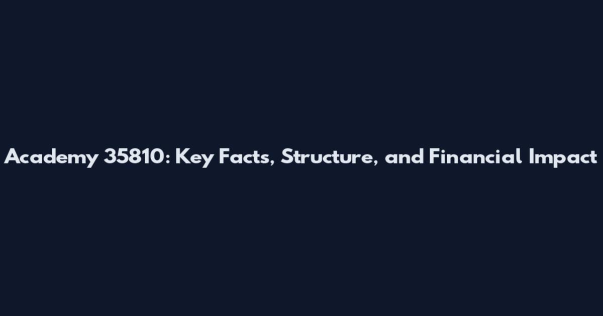Academy 35810: Key Facts, Structure, and Financial Impact