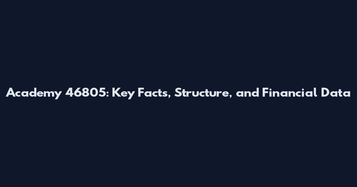 Academy 46805: Key Facts, Structure, and Financial Data