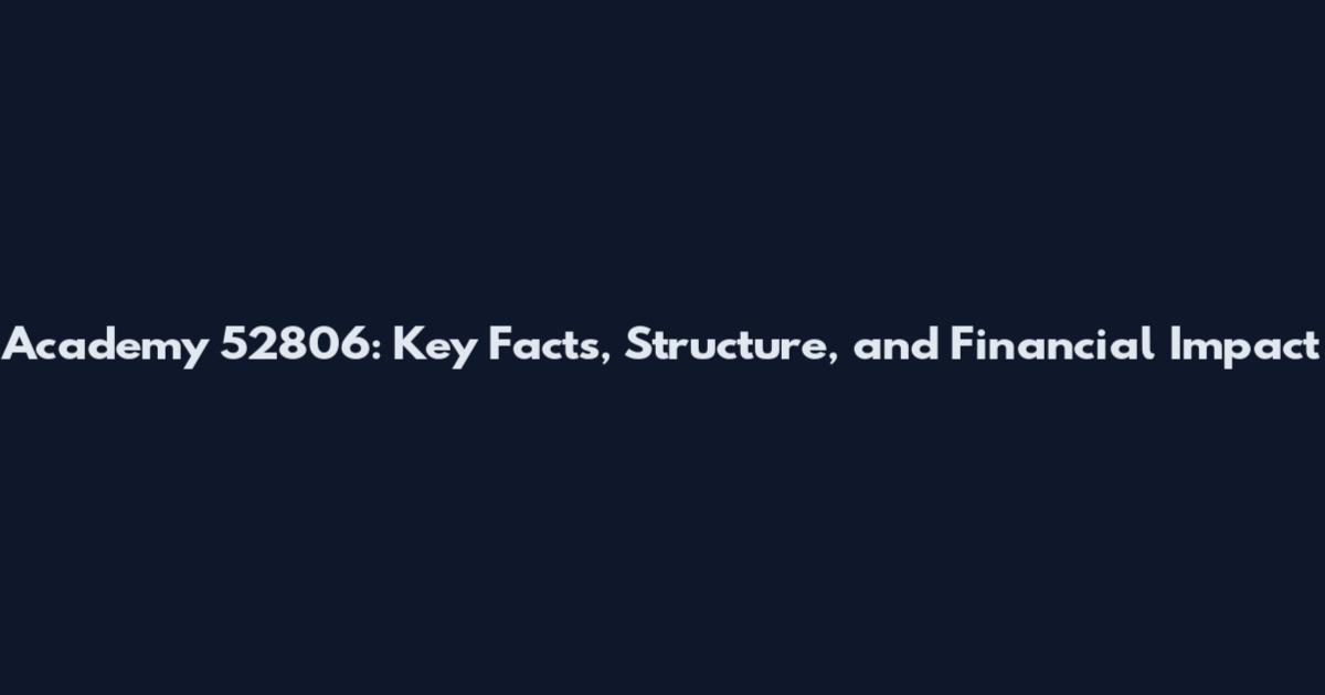 Academy 52806: Key Facts, Structure, and Financial Impact