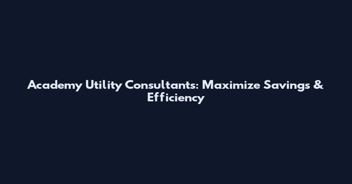 Academy Utility Consultants: Maximize Savings & Efficiency