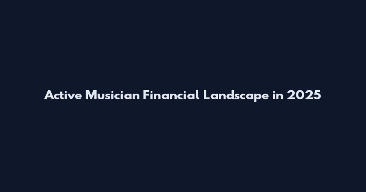 Active Musician Financial Landscape in 2025