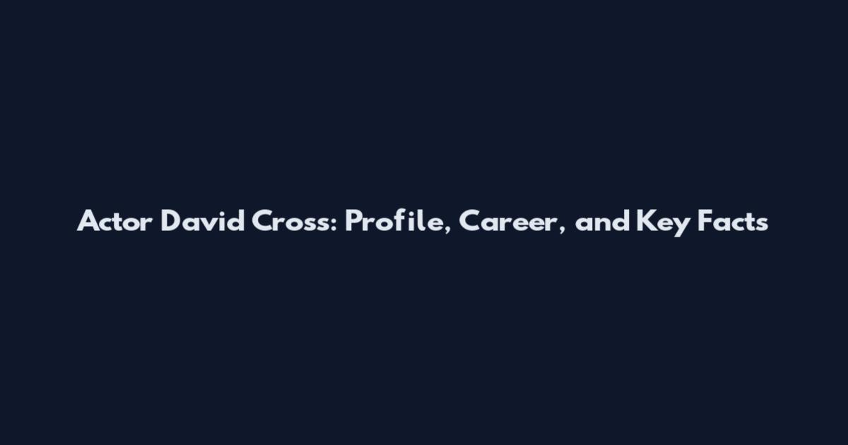 Actor David Cross: Profile, Career, and Key Facts
