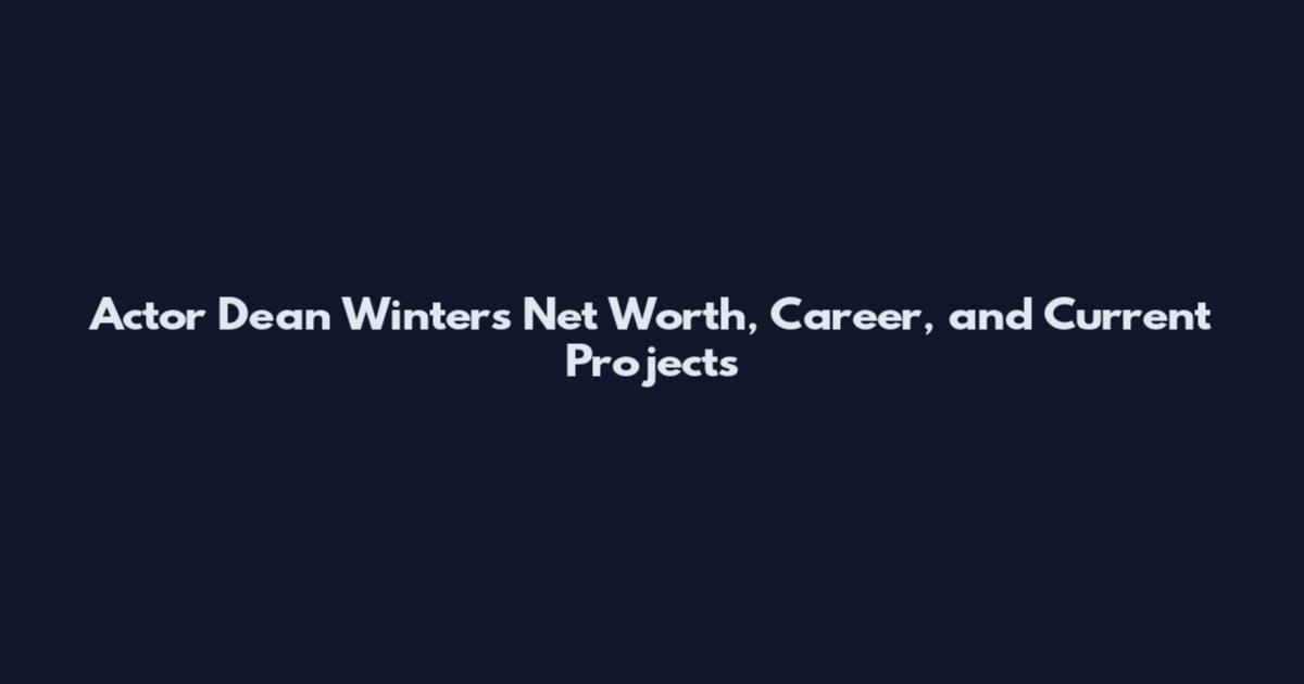 Actor Dean Winters Net Worth, Career, and Current Projects