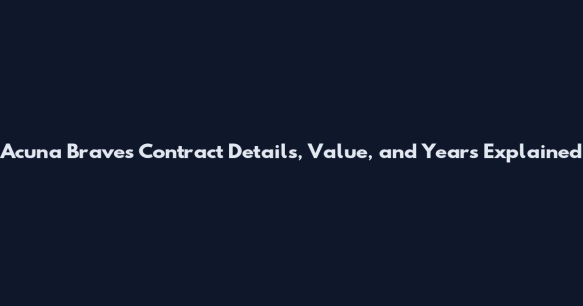 Acuna Braves Contract Details, Value, and Years Explained