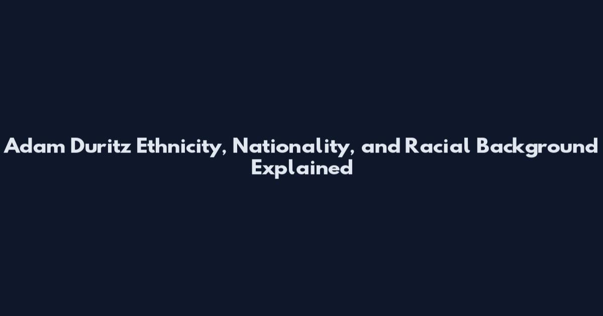 Adam Duritz Ethnicity, Nationality, and Racial Background Explained