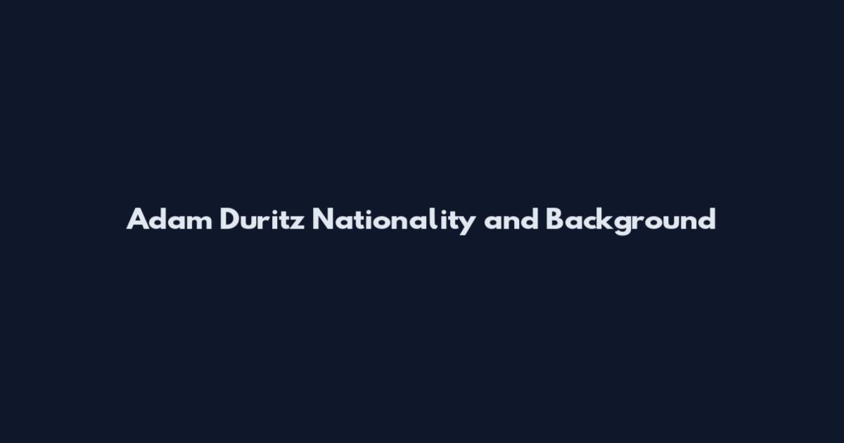 Adam Duritz Nationality and Background