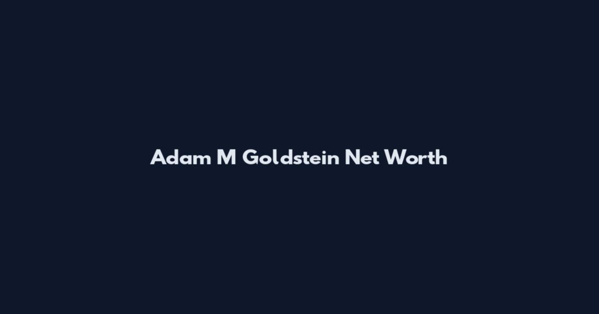 Adam M Goldstein Net Worth