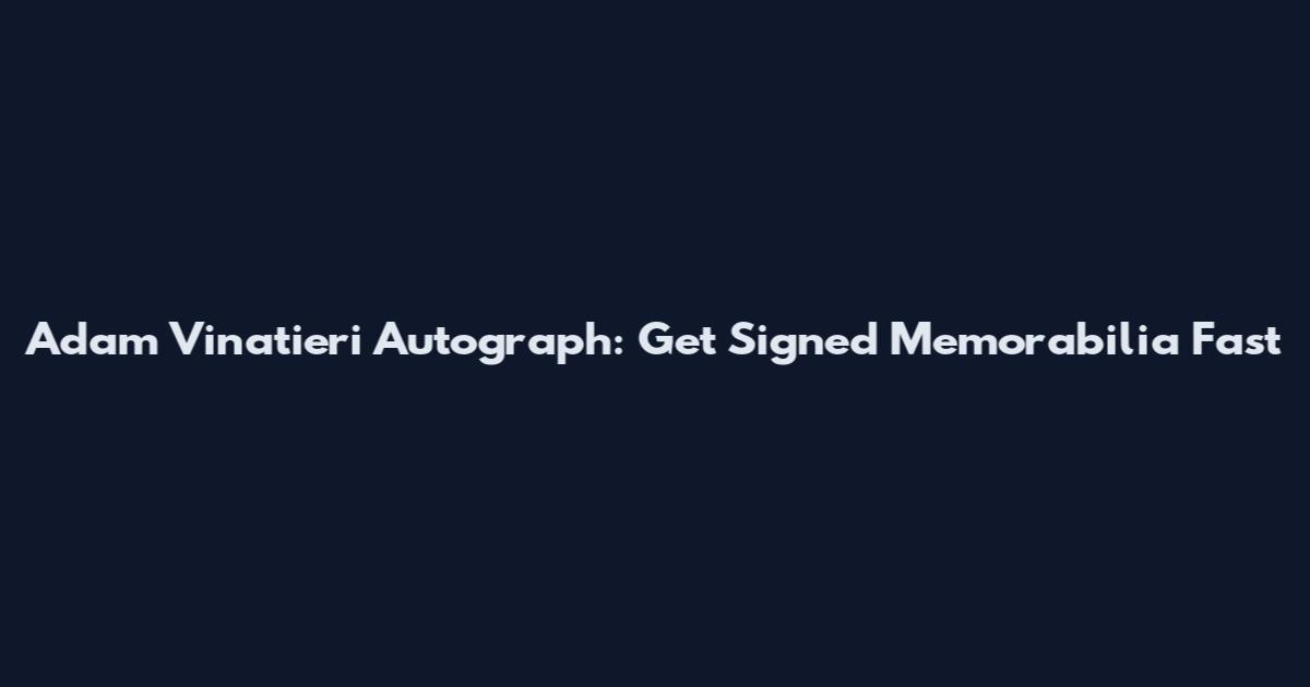 Adam Vinatieri Autograph: Get Signed Memorabilia Fast
