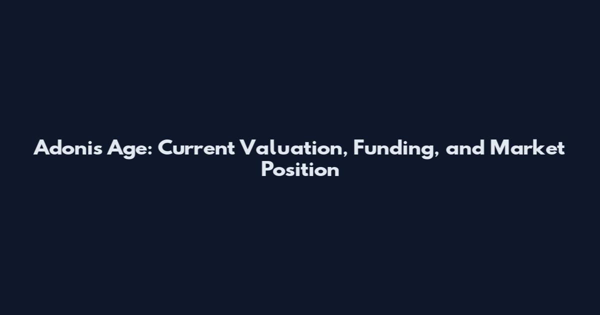 Adonis Age: Current Valuation, Funding, and Market Position