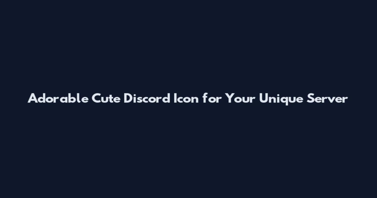 Adorable Cute Discord Icon for Your Unique Server