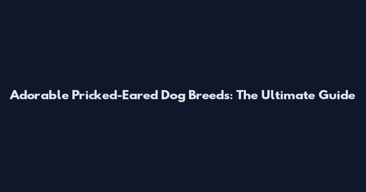 Adorable Pricked-Eared Dog Breeds: The Ultimate Guide