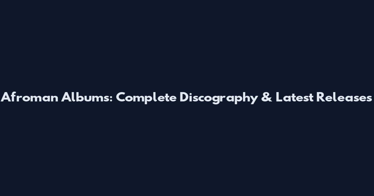 Afroman Albums: Complete Discography & Latest Releases