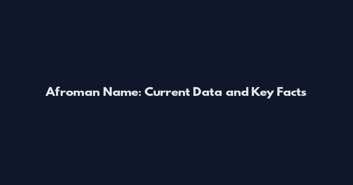 Afroman Name: Current Data and Key Facts