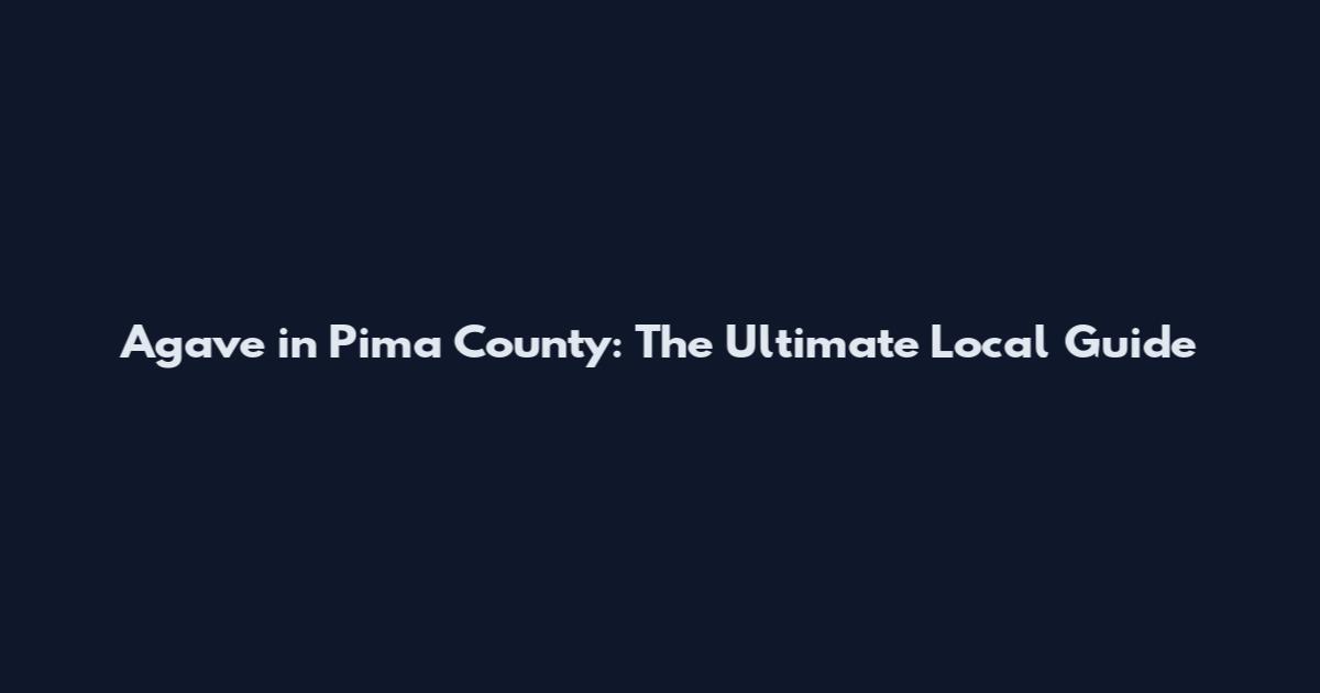 Agave in Pima County: The Ultimate Local Guide