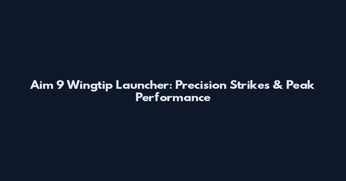 Aim 9 Wingtip Launcher: Precision Strikes & Peak Performance