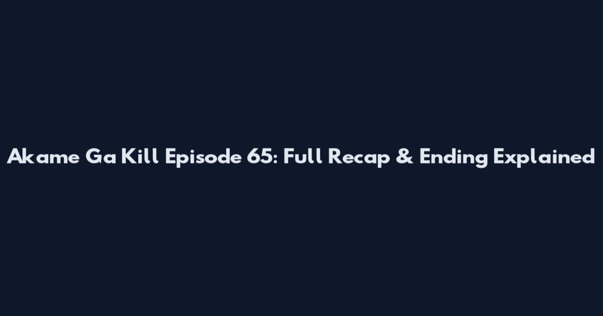Akame Ga Kill Episode 65: Full Recap & Ending Explained
