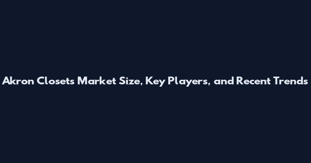 Akron Closets Market Size, Key Players, and Recent Trends