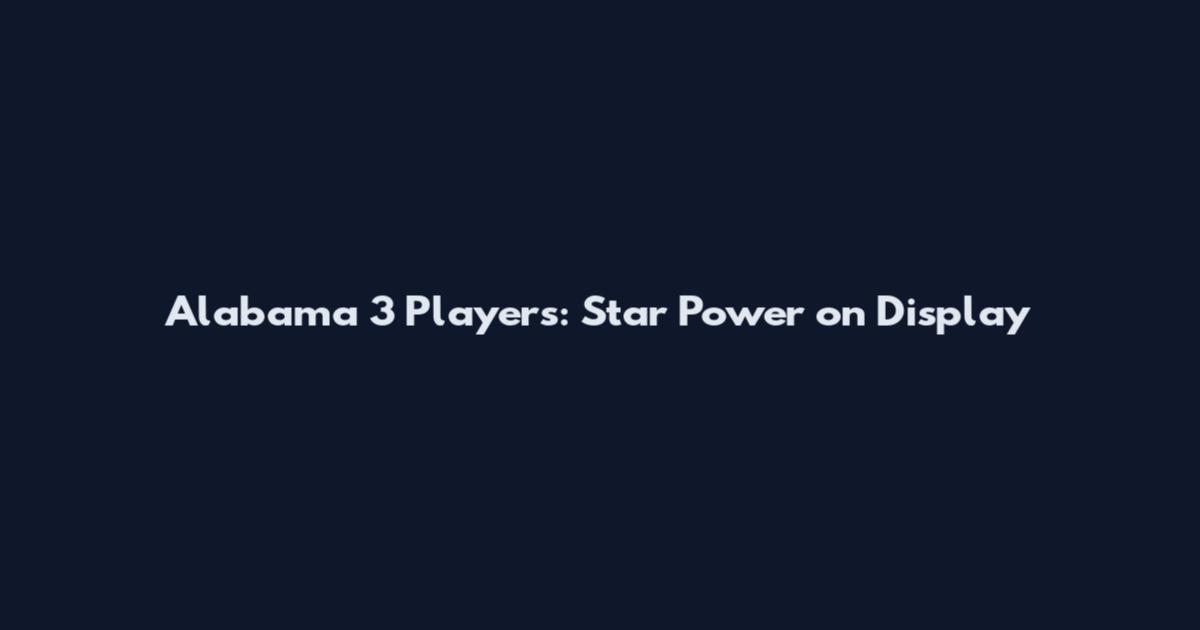 Alabama 3 Players: Star Power on Display
