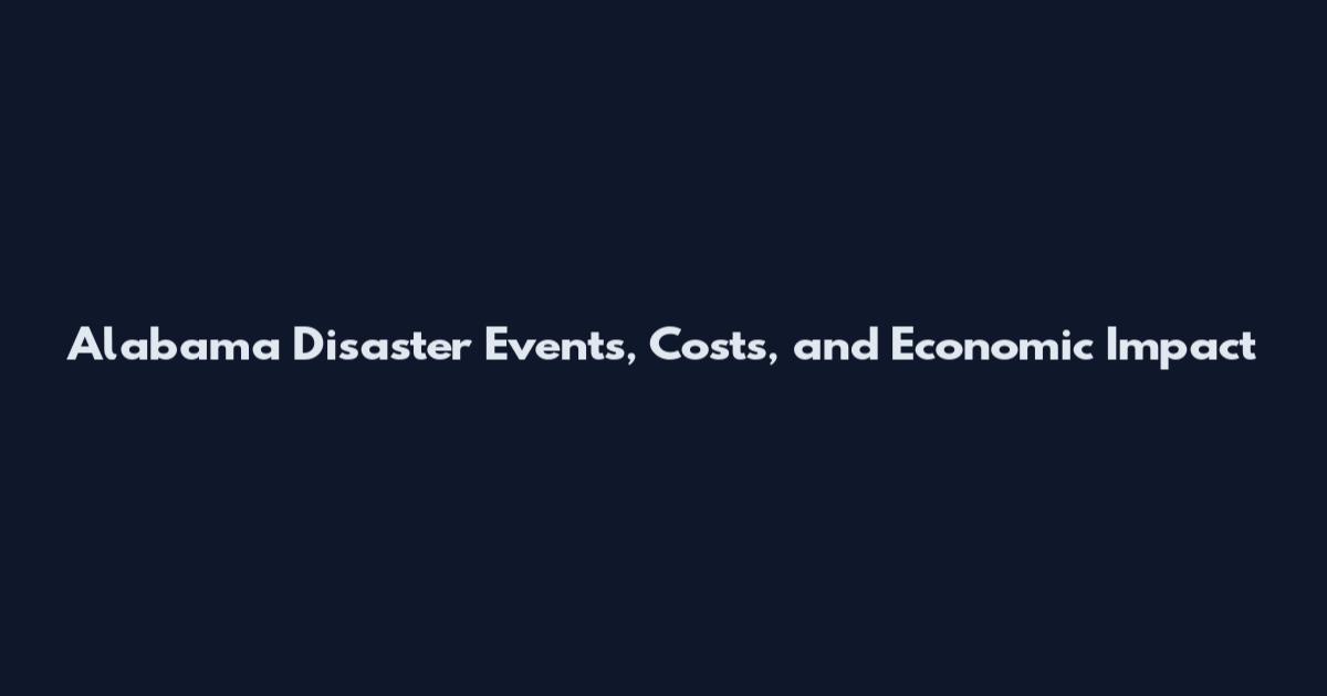 Alabama Disaster Events, Costs, and Economic Impact