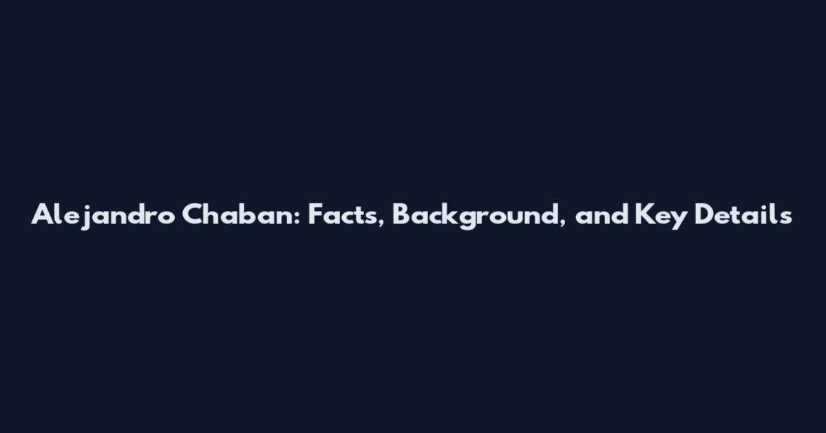Alejandro Chaban: Facts, Background, and Key Details
