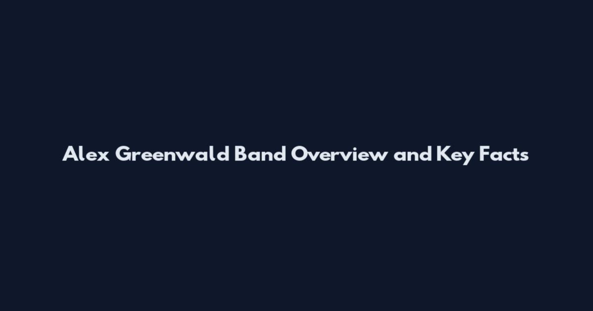 Alex Greenwald Band Overview and Key Facts