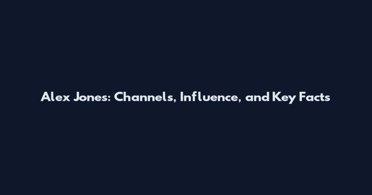 Alex Jones: Channels, Influence, and Key Facts