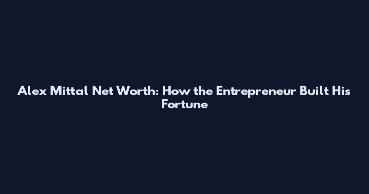 Alex Mittal Net Worth: How the Entrepreneur Built His Fortune