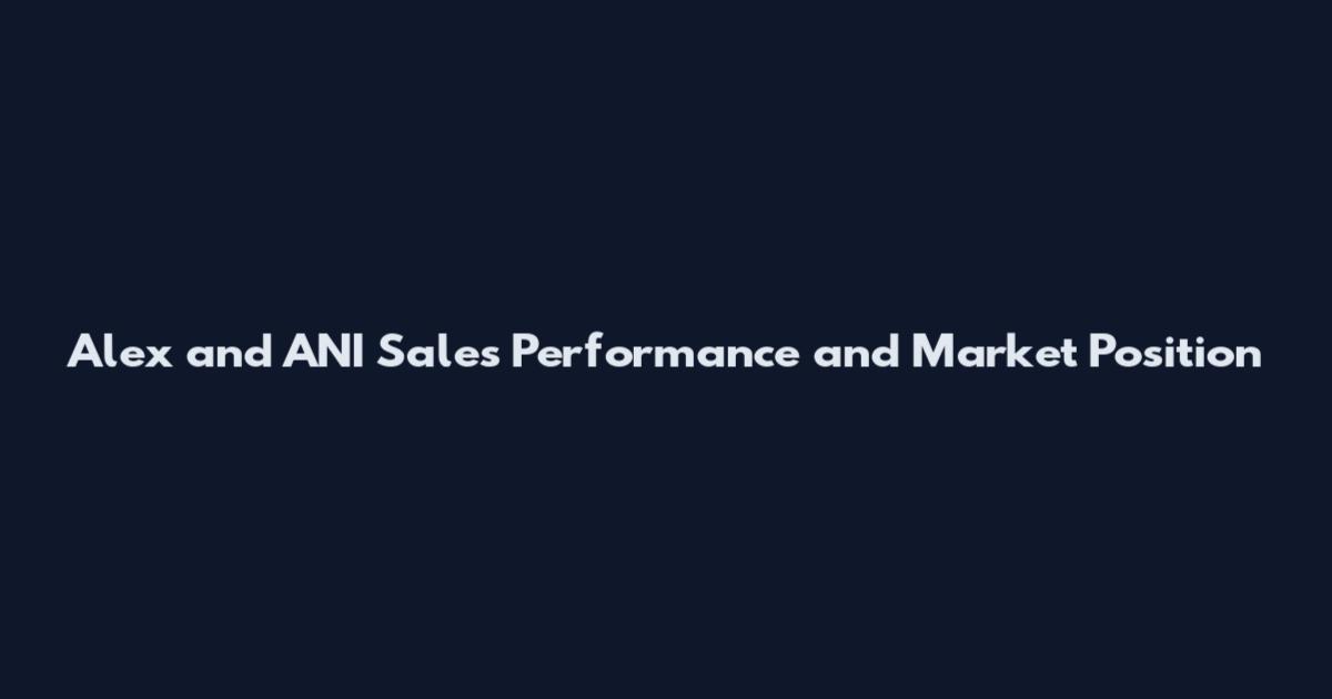 Alex and ANI Sales Performance and Market Position