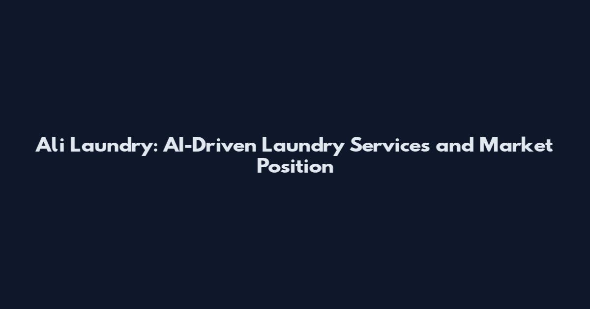 Ali Laundry: AI-Driven Laundry Services and Market Position