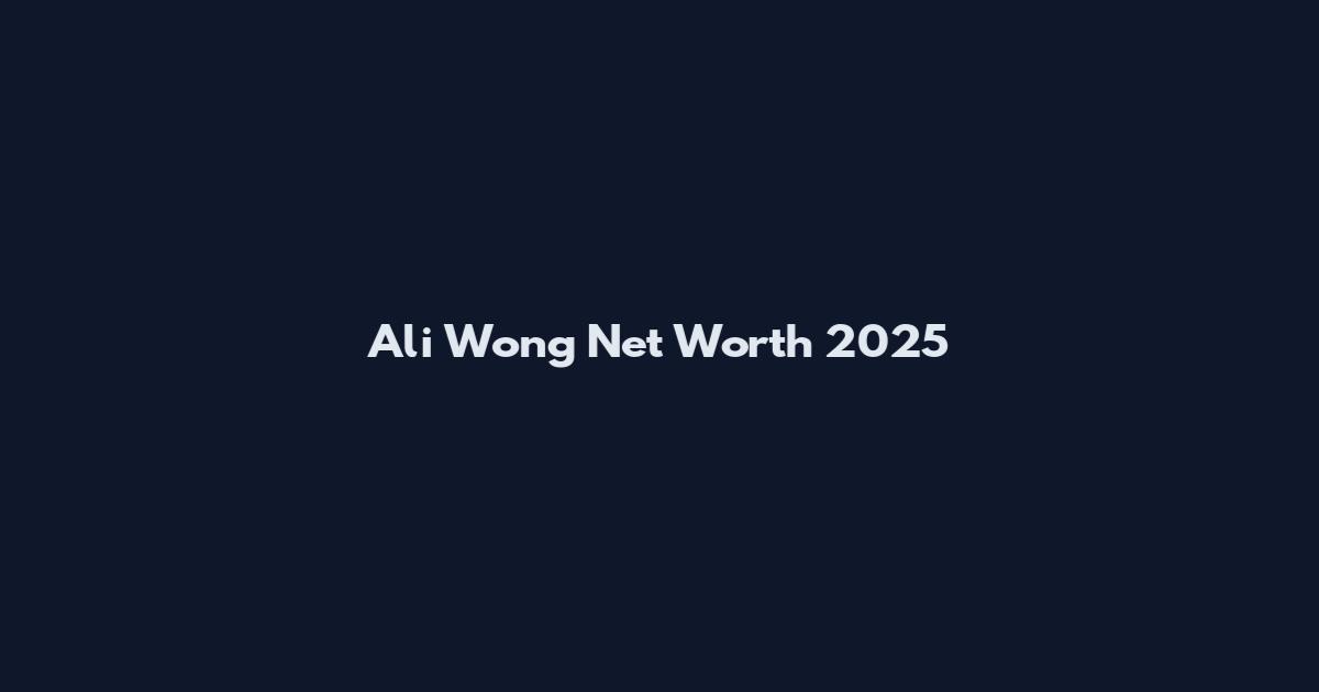 Ali Wong Net Worth 2025