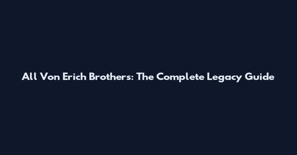 All Von Erich Brothers: The Complete Legacy Guide