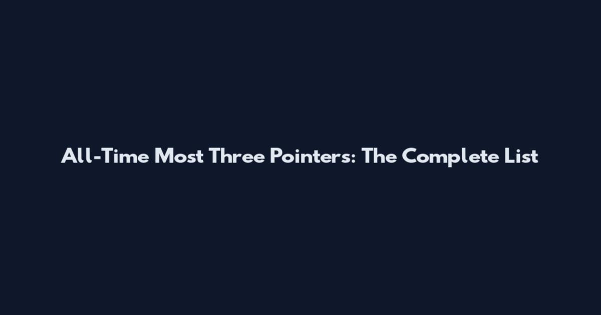 All-Time Most Three Pointers: The Complete List