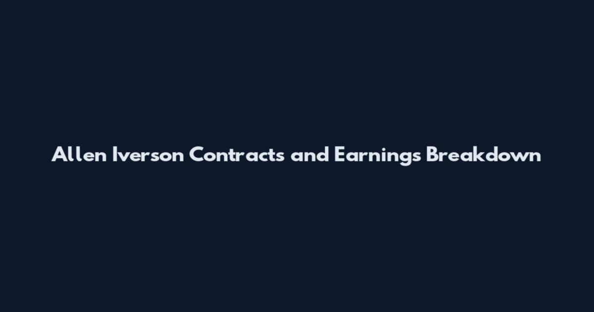 Allen Iverson Contracts and Earnings Breakdown