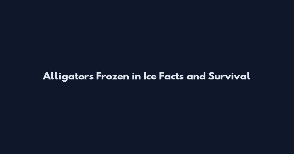 Alligators Frozen in Ice Facts and Survival