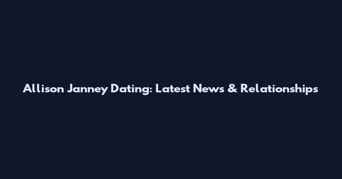 Allison Janney Dating: Latest News & Relationships
