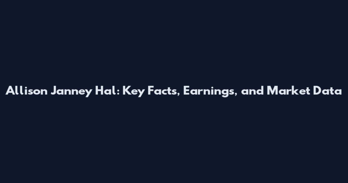 Allison Janney Hal: Key Facts, Earnings, and Market Data