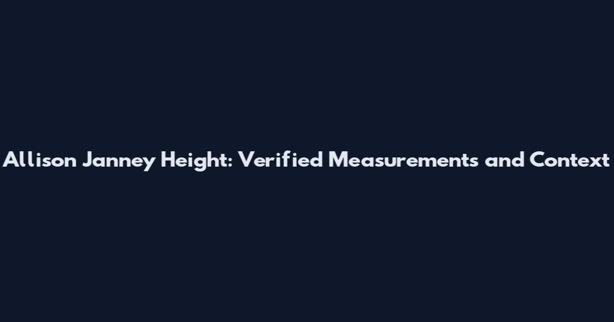 Allison Janney Height: Verified Measurements and Context