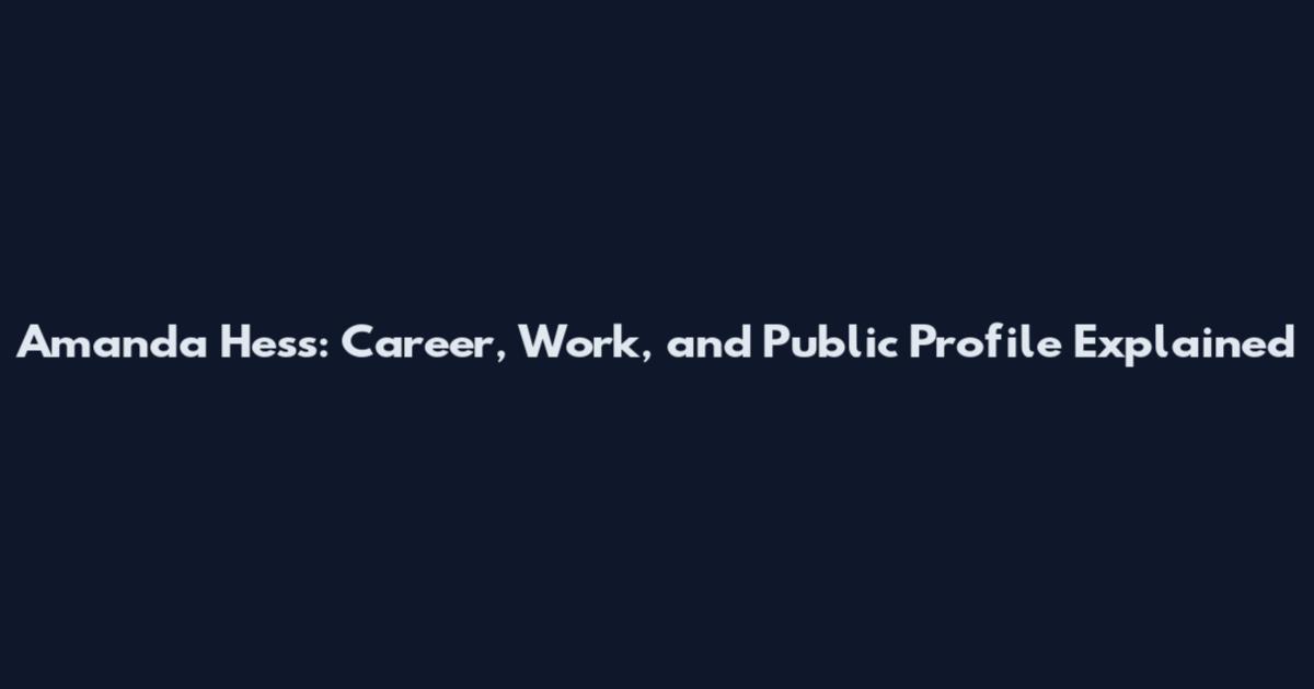 Amanda Hess: Career, Work, and Public Profile Explained