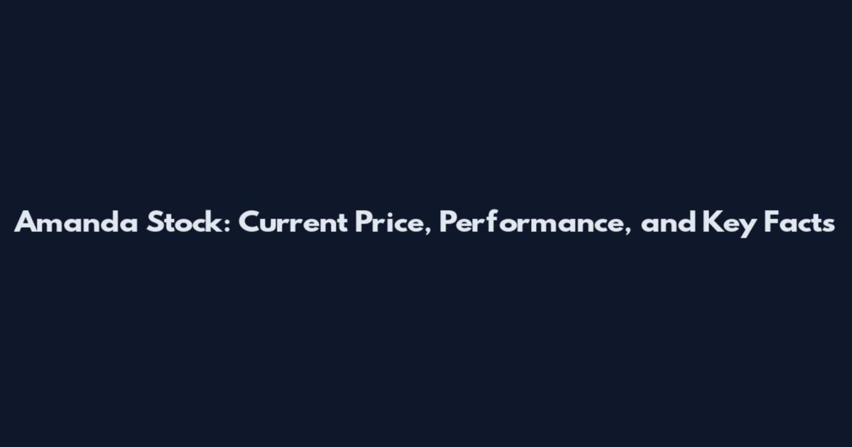 Amanda Stock: Current Price, Performance, and Key Facts