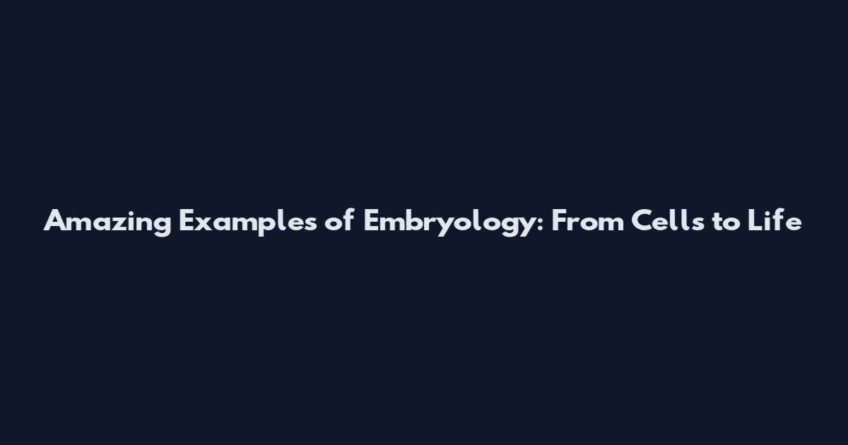 Amazing Examples of Embryology: From Cells to Life