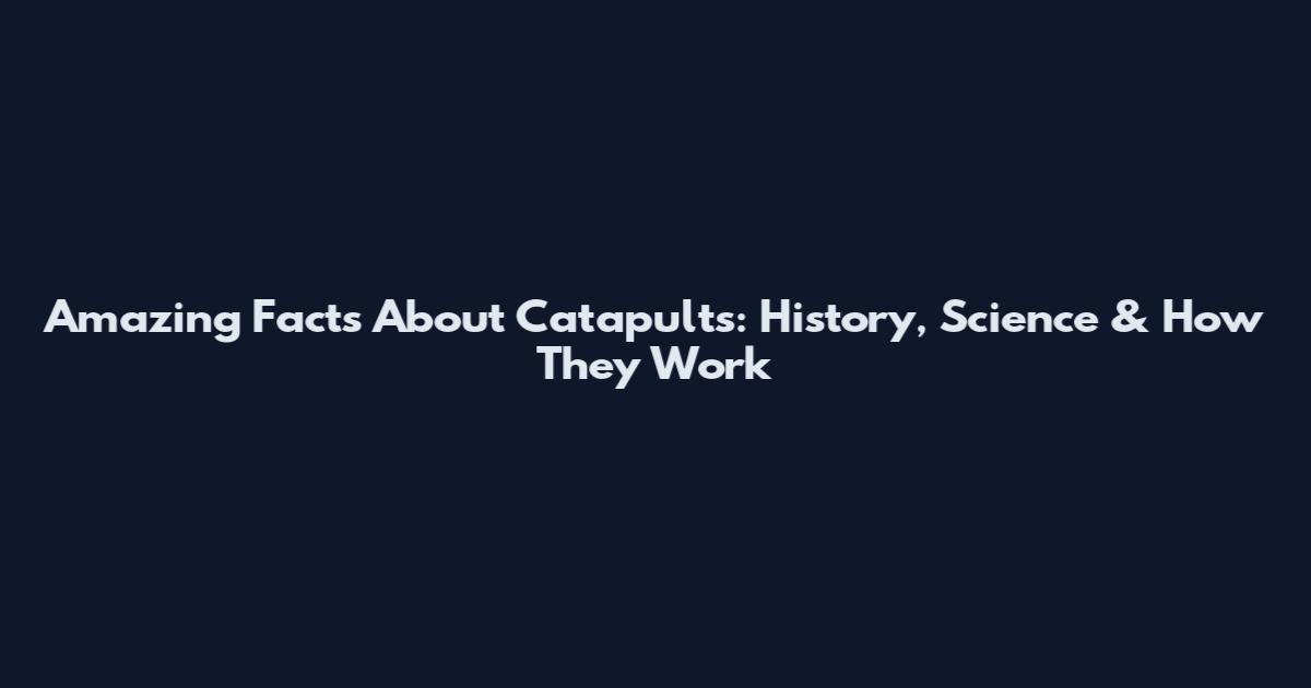 Amazing Facts About Catapults: History, Science & How They Work