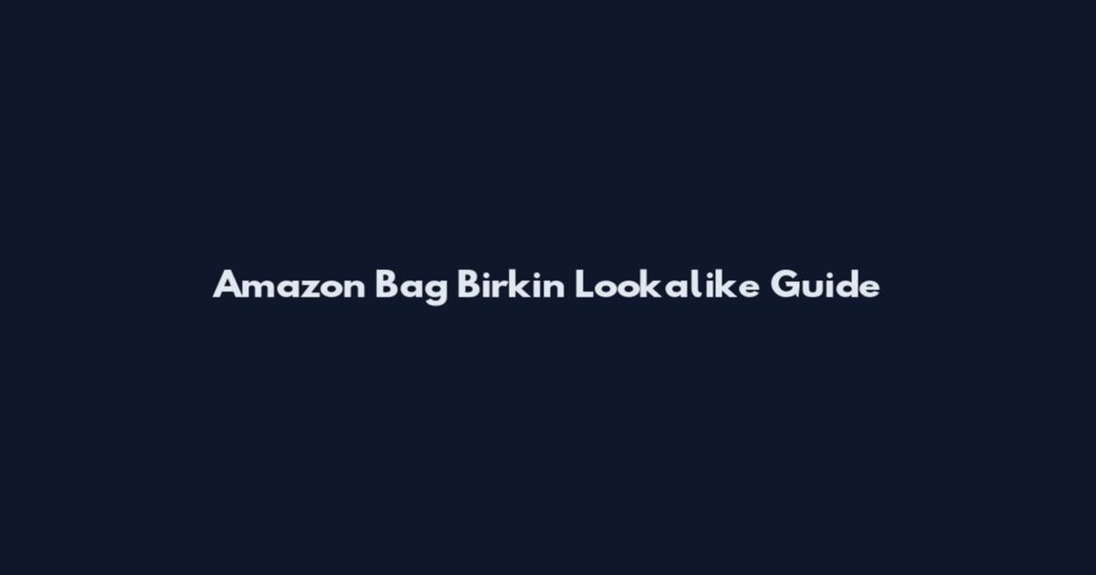 Amazon Bag Birkin Lookalike Guide